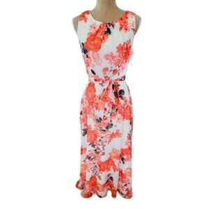 Chetta B. Floral Chiffon Formal High Neck Maxi Dress NEW NWT 6